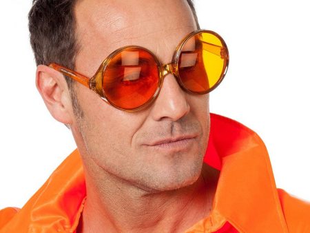 70er Boy Brille in orange on Sale